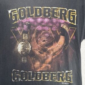 Vintage WCW Wrestling Tee Shirt Size Small*** Black 90s Goldberg NWO Promo Faded